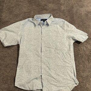 Beverly Hills Polo Club White and Black Patterned Shirt